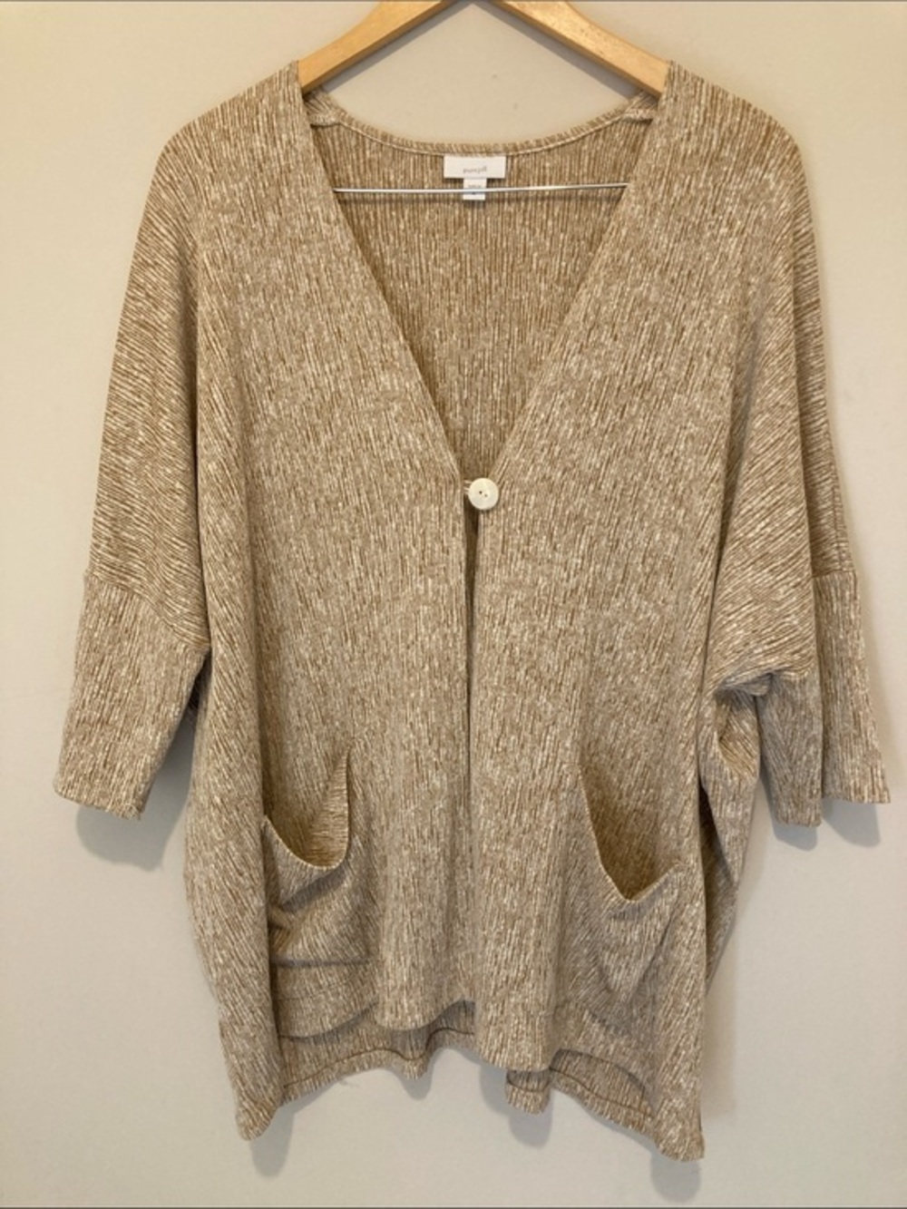 J.Jill Pure Jill linen blend one button cardigan Sz XL short sleeve